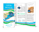 GPS navigation, tourism and travel route planning concept: color city map and blue magnetic compass Brochure Template
