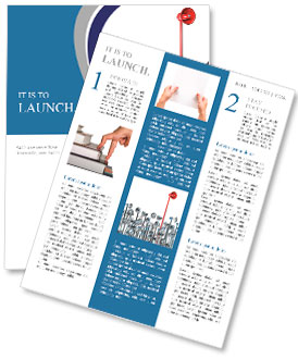 Communications leader concept with a red bullhorn or megaphone rising above the rest of the group of Newsletter Template