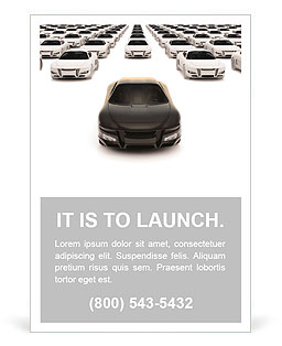 Front view of black sports car leaving the pack with hundreds white Ad Template