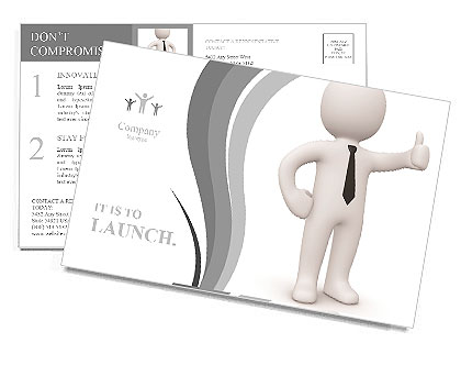 Confident businessman showing thumbs up sign Postcard Template