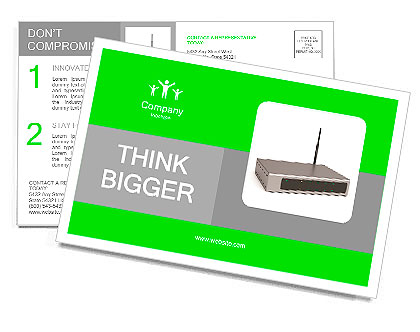 Wireless router. 3d image. Isolated white background. Postcard Template