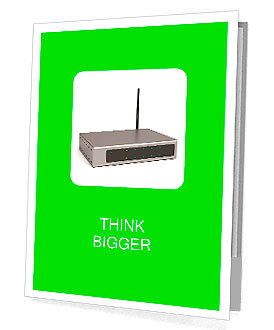 Wireless router. 3d image. Isolated white background. Presentation Folder