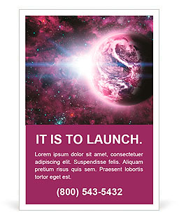 Red planet in beautiful space Ad Template