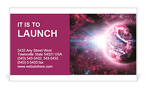 Red planet in beautiful space Business Card Template