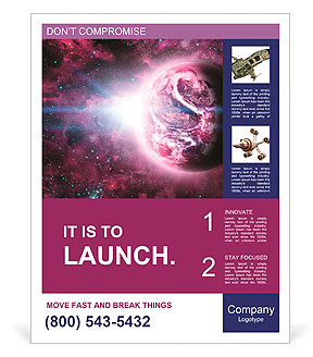 Red planet in beautiful space Poster Template