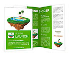 Personal resort on little planet. Concept for travel, holiday, hotel, spa, resort design. Tiny islan Brochure Template