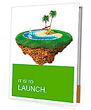 Personal resort on little planet. Concept for travel, holiday, hotel, spa, resort design. Tiny islan Presentation Folder