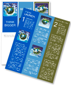 Earth with the different elements on its surface. Humorous collage. Newsletter Template