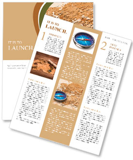 Macro view of blue metal compass on the old world map Newsletter Template