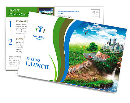 With the different elements on its surface. Postcard Template