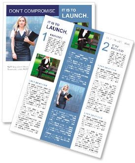 Business woman walking in the street Newsletter Template