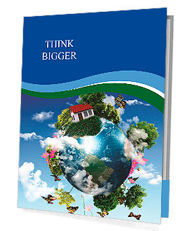 Earth with the different elements on its surface. Humorous collage. Presentation Folder