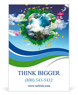 Earth with the different elements on its surface. Humorous collage. Ad Template