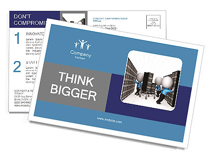 Tech support concept.Isolated on white background.3d rendered. Postcard Template