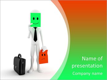 3d man success in business, on white background PowerPoint Template