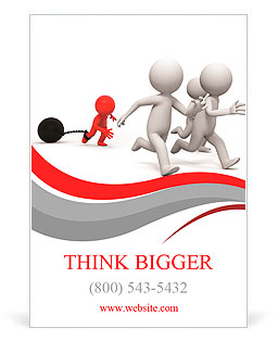 Race/competition /win/success/Four people in the race Ad Template