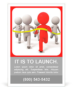 Race/competition /win/success/Five people in the race Ad Template