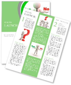 3d people - man, person presents "yes" and "no" words Newsletter Template