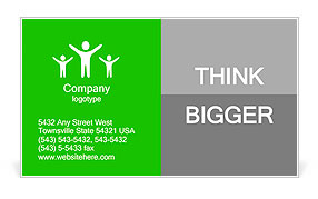 Desk/computer / four businessmen working, each sitting at a desk Business Card Template