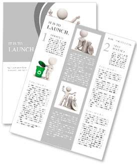 3d man putting paper in container. Newsletter Template