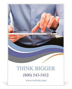 Young adult working on a digital tablet Ad Template