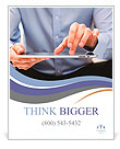 Young adult working on a digital tablet Poster Template