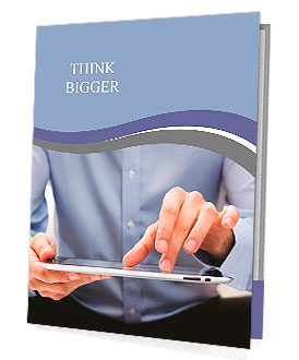 Young adult working on a digital tablet Presentation Folder