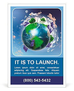 Collage with solar batteries as alternative source of energy Ad Template