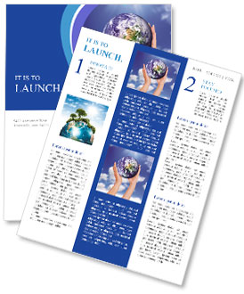 Holding a glowing earth globe in his hands Newsletter Template