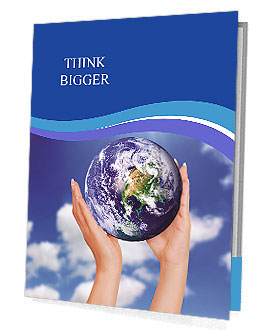 Holding a glowing earth globe in his hands Presentation Folder