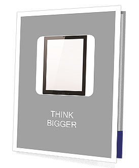 Black abstract tablet computer (tablet pc) on white background, 3d render. Modern portable touch pad Presentation Folder