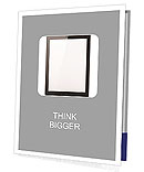 Black abstract tablet computer (tablet pc) on white background, 3d render. Modern portable touch pad Presentation Folder