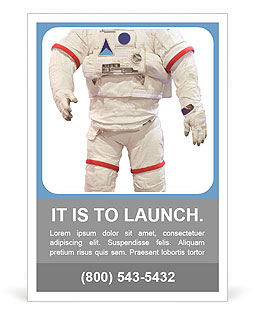 Astronauts isolated white Ad Template