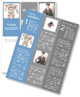 Astronauts isolated white Newsletter Template