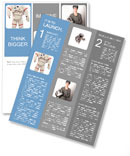 Astronauts isolated white Newsletter Template