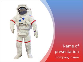 Astronauts isolated white PowerPoint Template