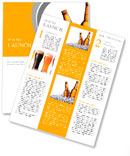 Two bottles of beer on ice. Isolated on white background. Newsletter Template