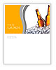 Two bottles of beer on ice. Isolated on white background. Newsletter Template