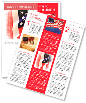 Flag of the USA (United States of America) Newsletter Template