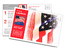 Flag of the USA (United States of America) Postcard Template