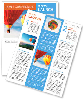 Two colorful hot air balloons floating in the sky Newsletter Template