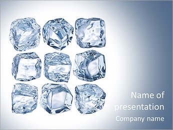 Cubes of ice on a white background. File contains the path to cut. PowerPoint Template