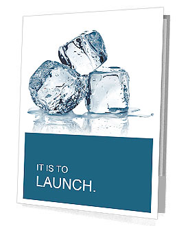 Three ice cubes on white background. Presentation Folder