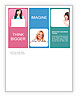Smiling woman holding blank billboard. Newsletter Template
