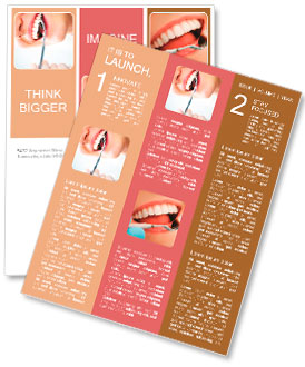 Close-up of young female having her teeth examinated Newsletter Template
