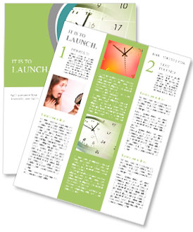 Clock face and calendar composite Newsletter Template