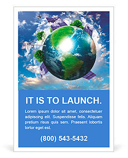 Collage with solar batteries as alternative source of energy Ad Template