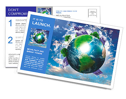 Collage with solar batteries as alternative source of energy Postcard Template