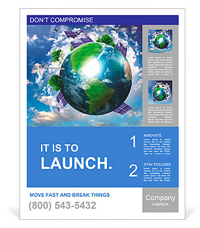 Collage with solar batteries as alternative source of energy Poster Template