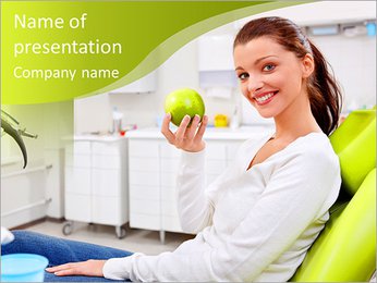 The patient with a green apple in the clinic PowerPoint Template
